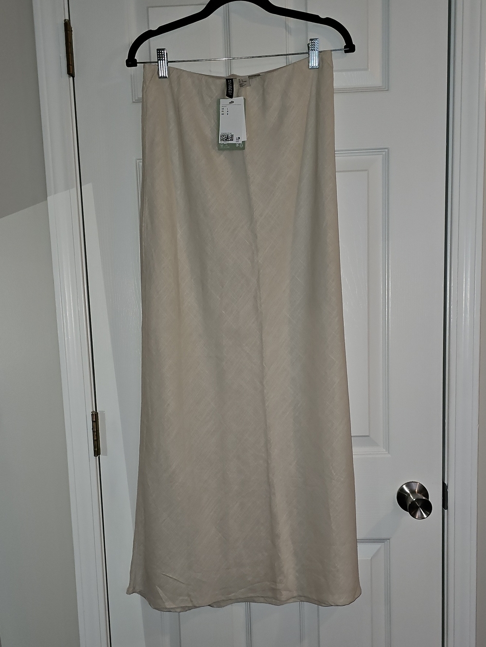 H&M Beige Linen Maxi Slip Skirt